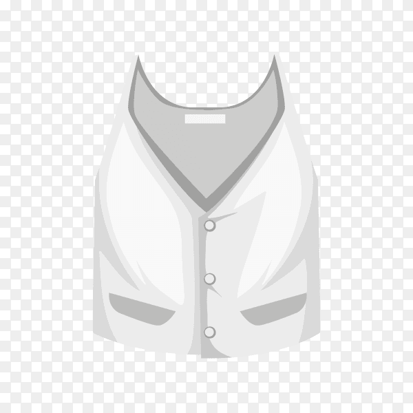 Short vest waistcoat technical fashion illustration with sleeveless on transparent background PNG