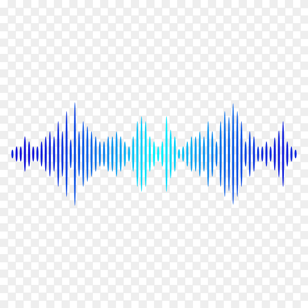 Sound wave pattern. Equalizer graph design. Abstract blue digital waveform isolated on transparent background PNG