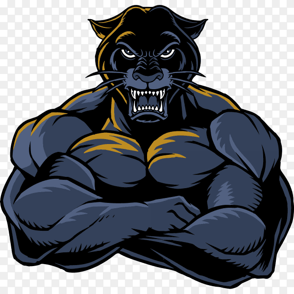 Strong panther on transparent background PNG