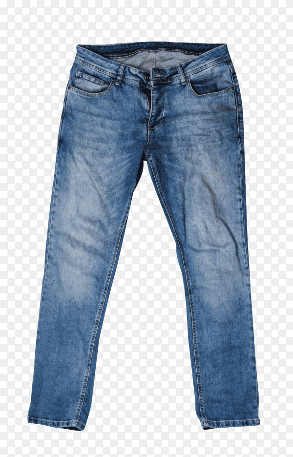 Stylish jeans pants on transparent background PNG