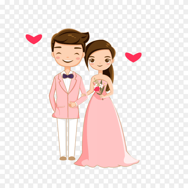 Sweet Romantic Couple on transparent background PNG