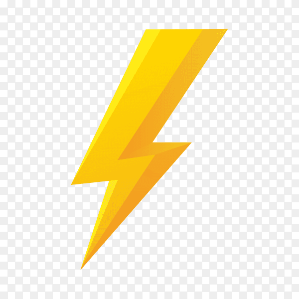 Thunder and bolt lighting flash correction on transparent background PNG