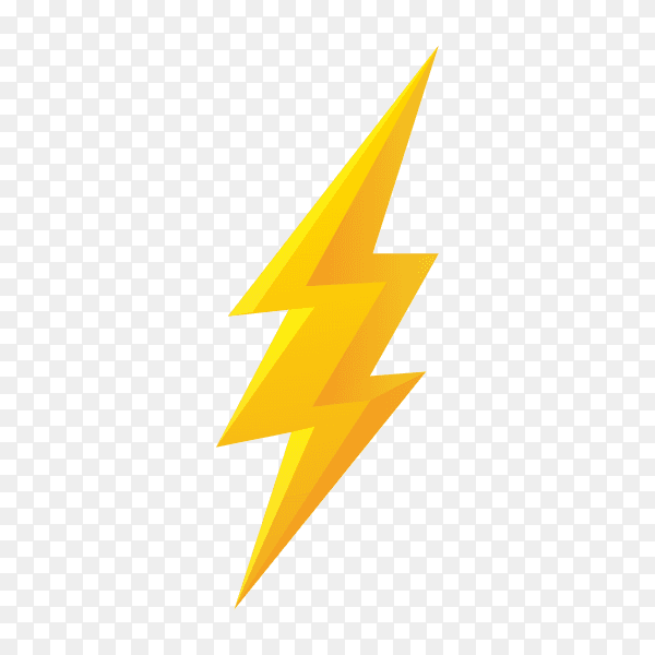 Thunderbolt design illustration isolated on transparent background PNG