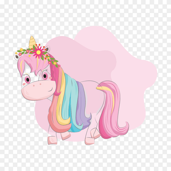 Unicorn illustration on transparent background PNG