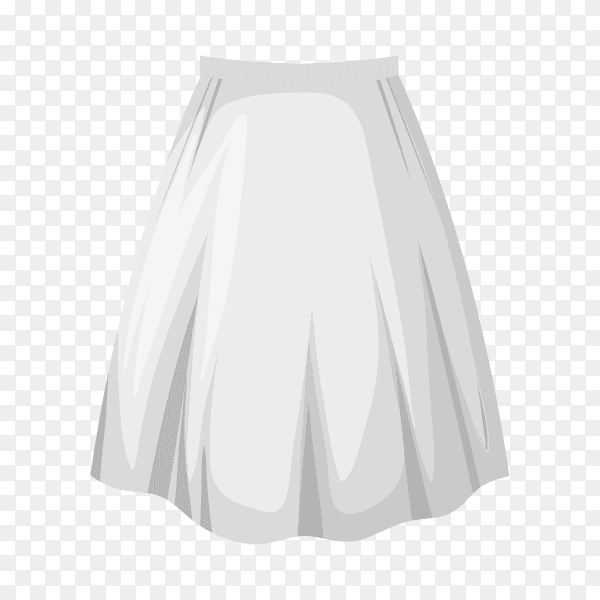White female skirt on transparent background PNG