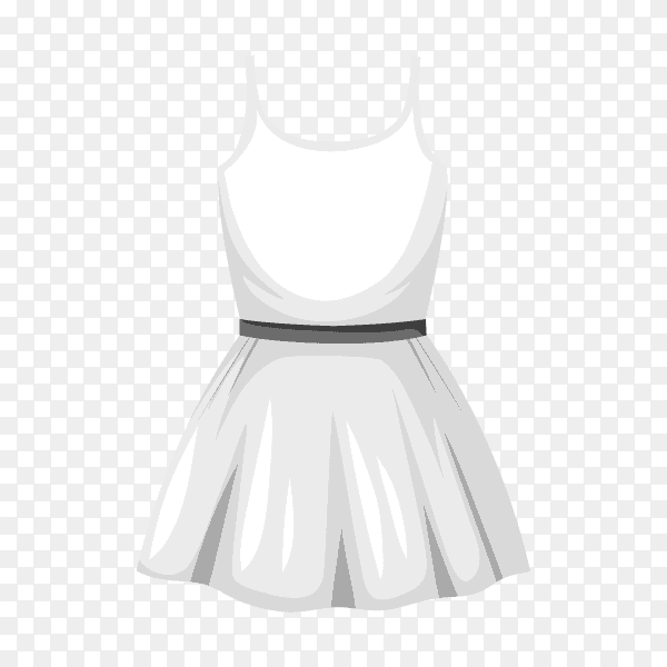 White short dress on transparent background PNG