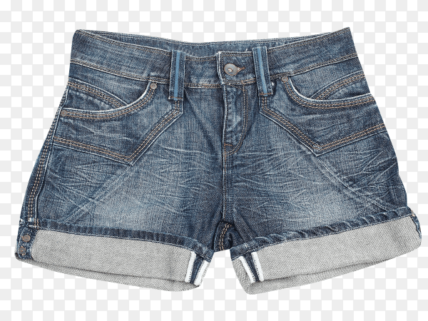 Women's Jeans Shorts on transparent background PNG