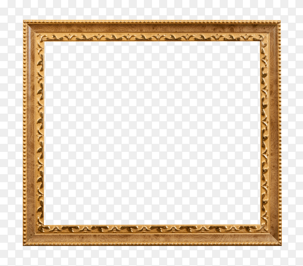 Wooden old picture frames on transparent background PNG