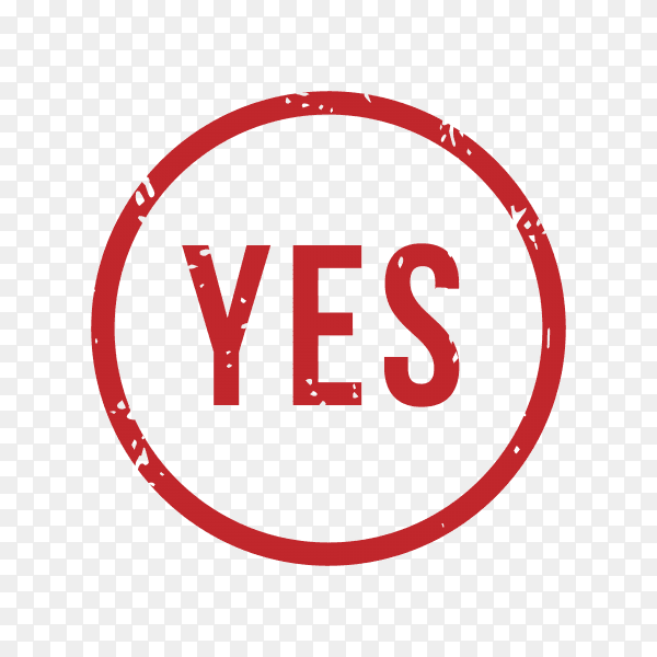 Yes rubber stamp Isolated on transparent background PNG
