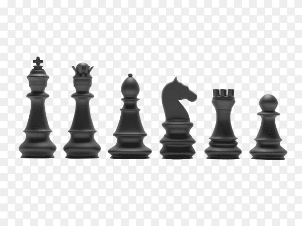 Black chess piece icon on transparent background PNG