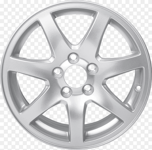 Alloy car wheel rim isolated on transparent background PNG