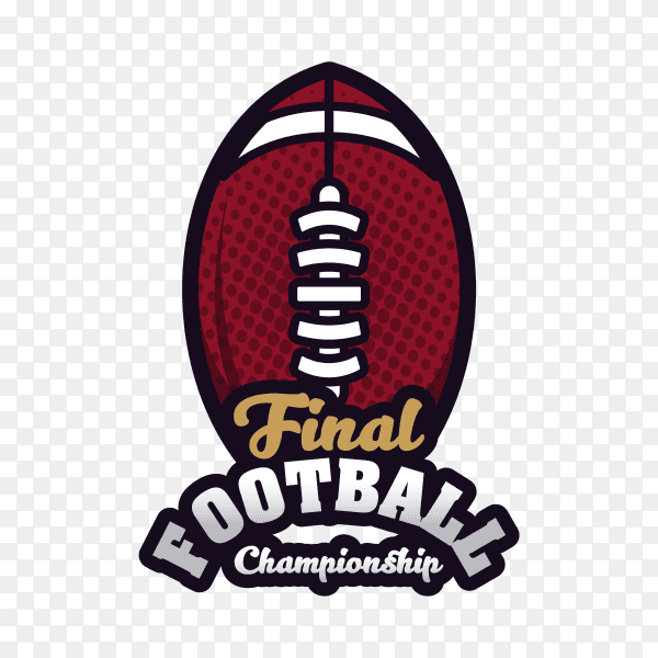 American football badge on transparent background PNG