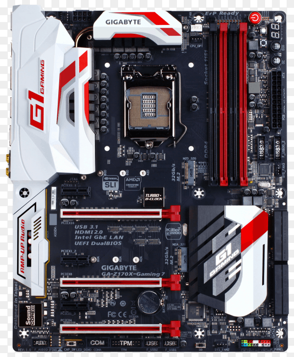 Asus motherboard design on transparent background PNG