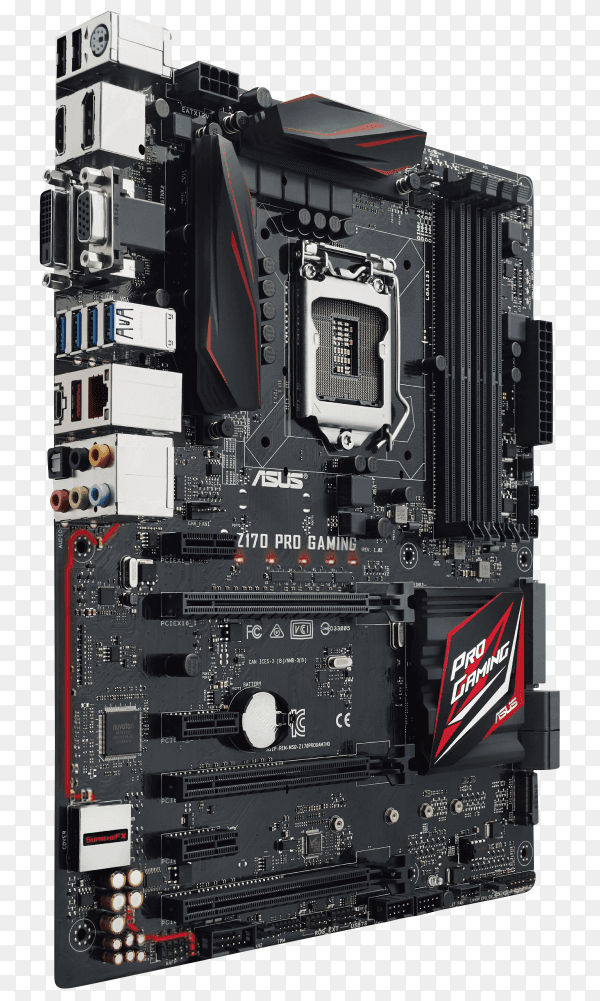 Asus programming motherboard on transparent background PNG
