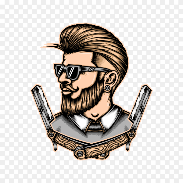 Barberman on transparent background PNG