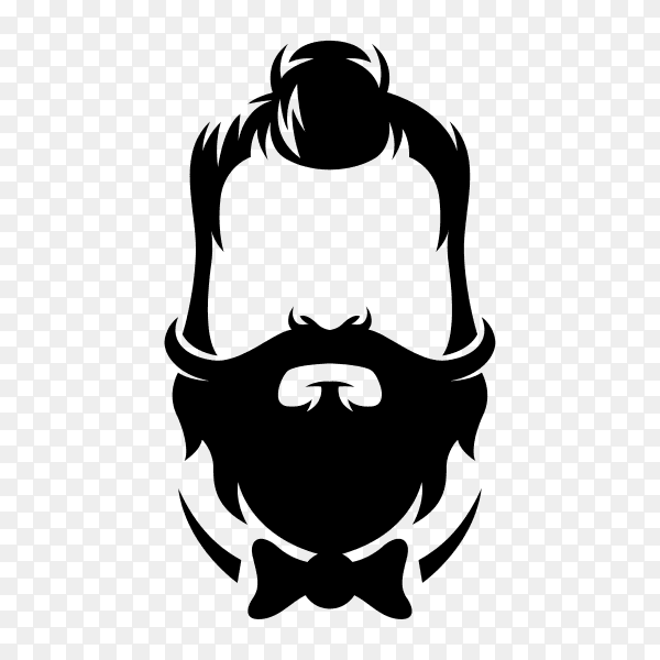 Barbershop logo design on transparent background PNG