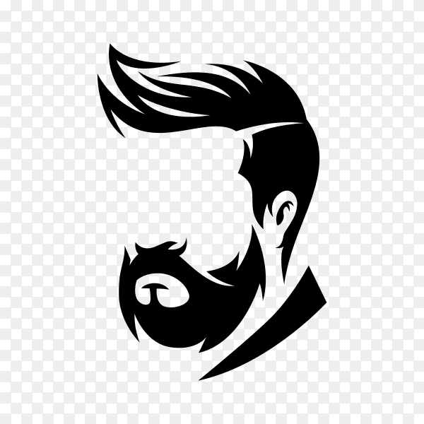 Barbershop logo design template on transparent background PNG
