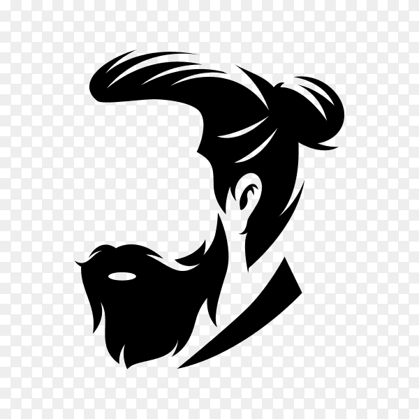 Barbershop logo template illustration on transparent background PNG