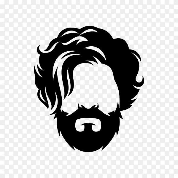 Barbershop logo template on transparent background PNG