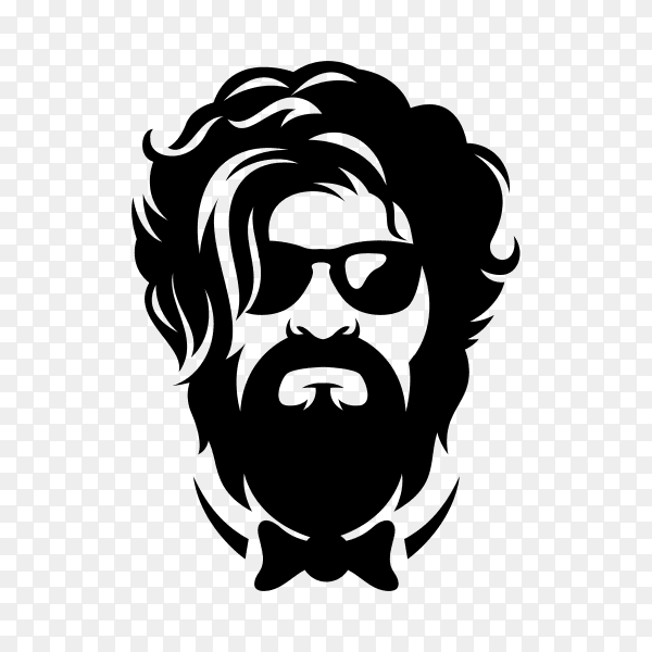 Beard barber logo premium vector PNG
