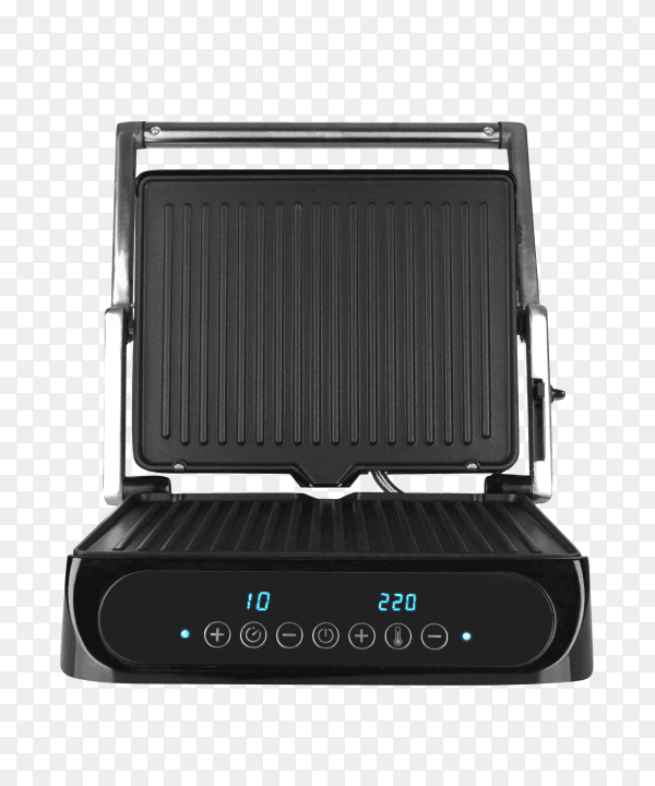 Black electric grill isolated on transparent background PNG