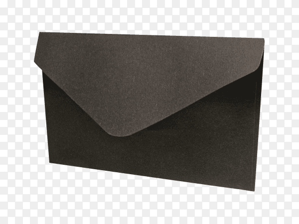 Black envelope on transparent background PNG