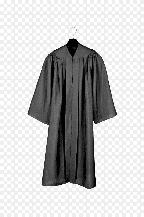 Black graduation gown on transparent background PNG