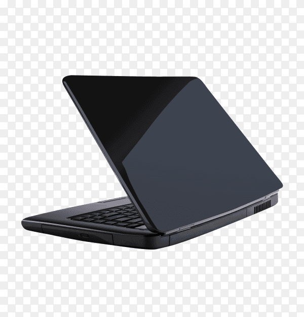 Black laptop isolated on transparent background PNG
