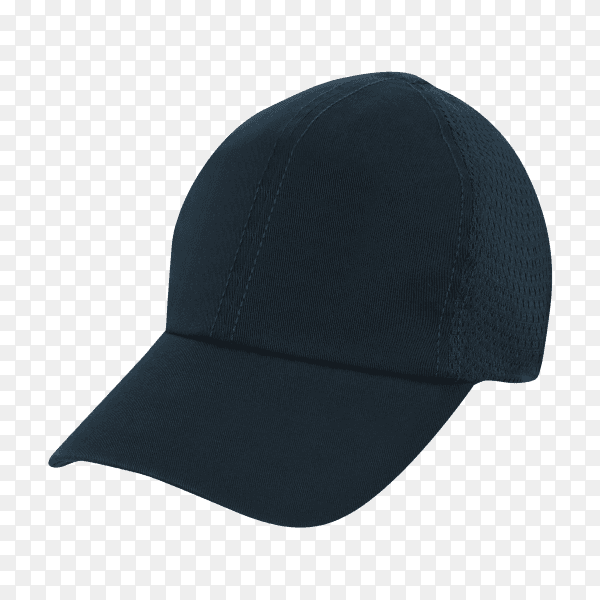 Black cap on transparent background PNG