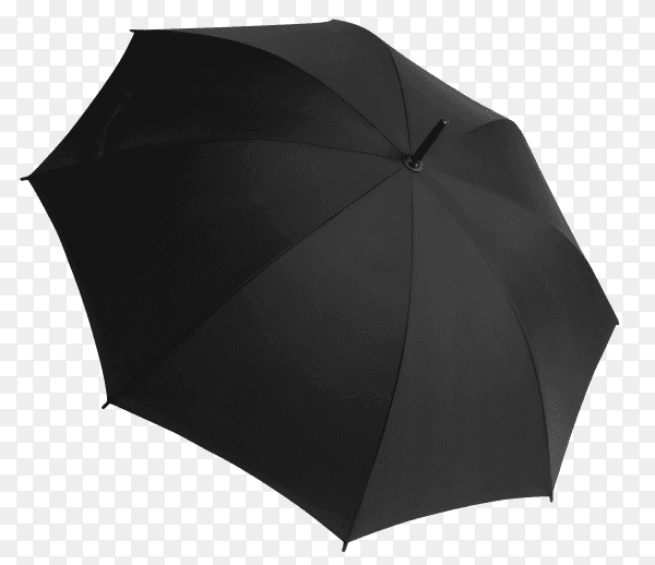 Black umbrella on transparent background PNG