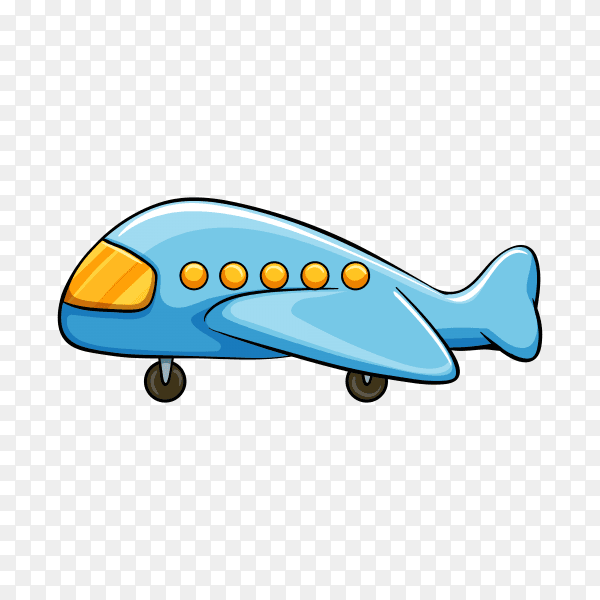 Blue plane toy on transparent background PNG