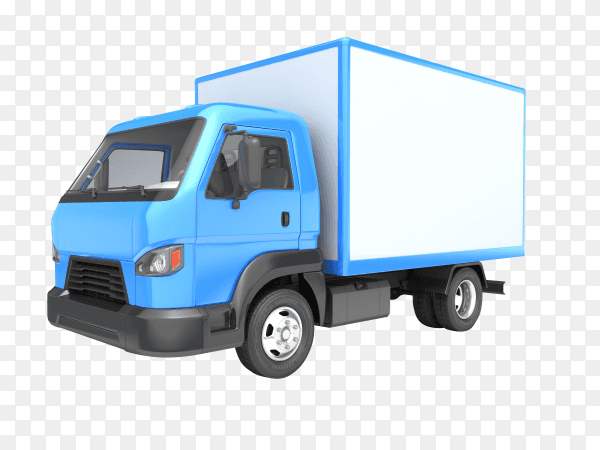 Blue truck isolated on transparent background PNG