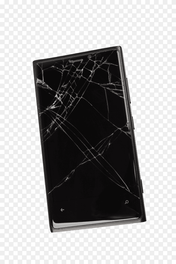Broken mobile phone on transparent background PNG