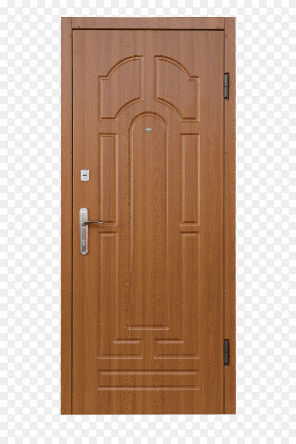 Brown door on transparent background PNG