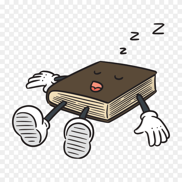 Cartoon book illustration on transparent background PNG