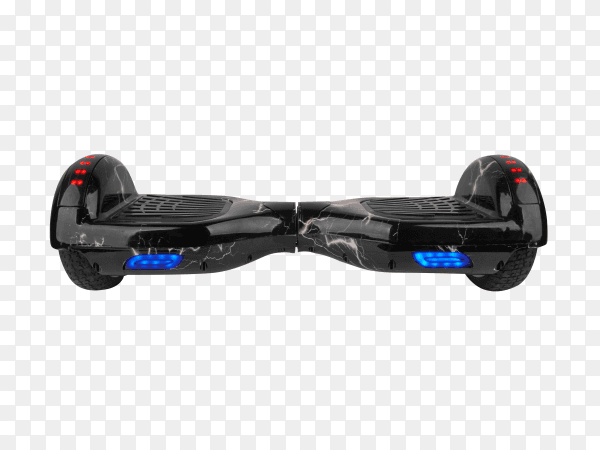 Classic Hoverboard Segway in black on transparent background PNG