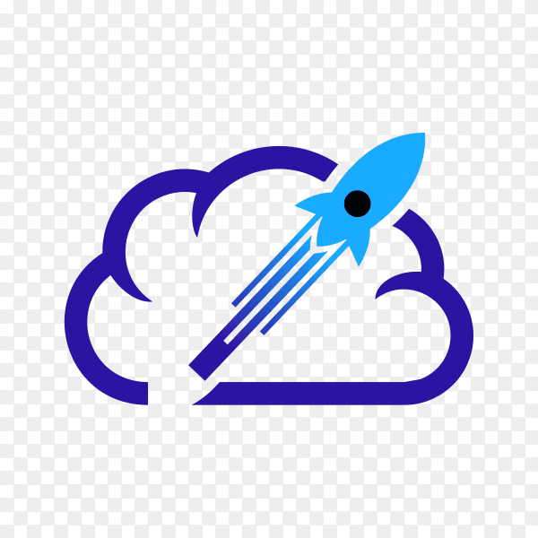 Cloud Rocket Logo Template on transparent background PNG