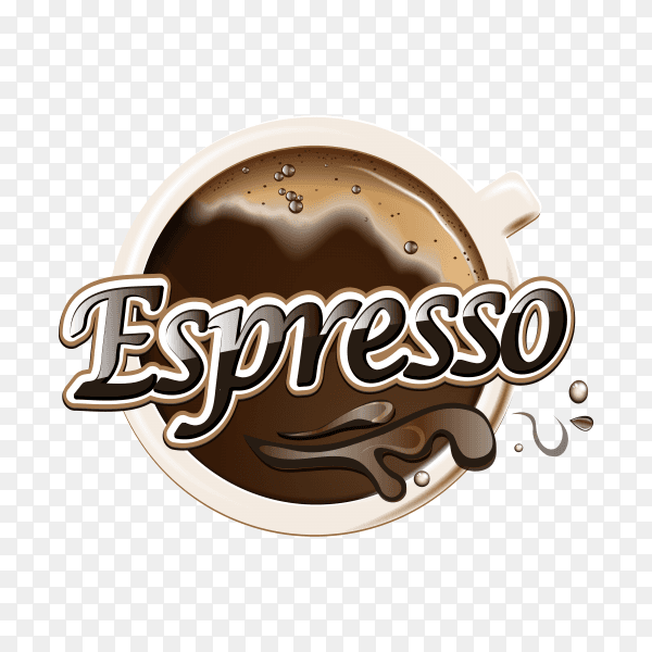 Coffee logo design template on transparent background PNG