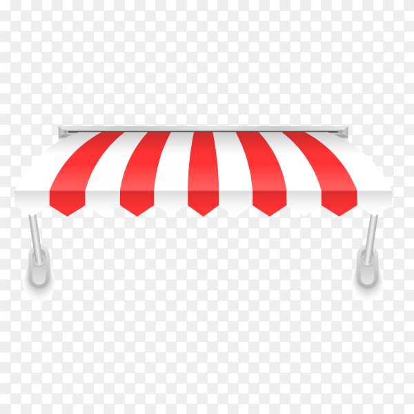 Colorful Awning for shop with flat design on transparent background PNG