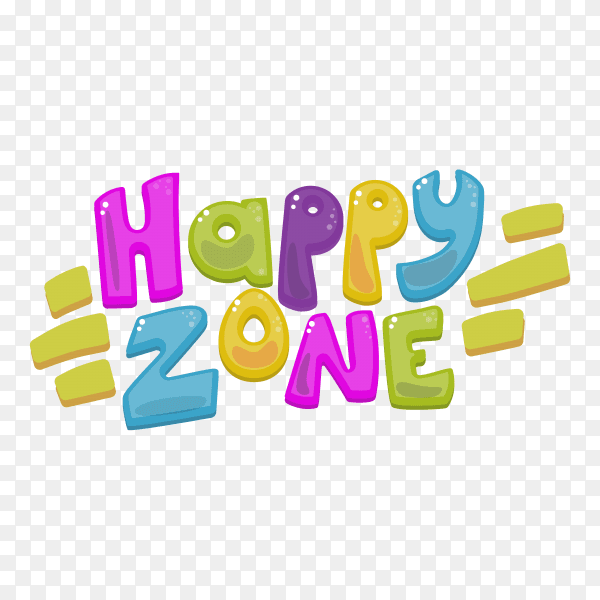Colorful Happy zone icon design on transparent background PNG
