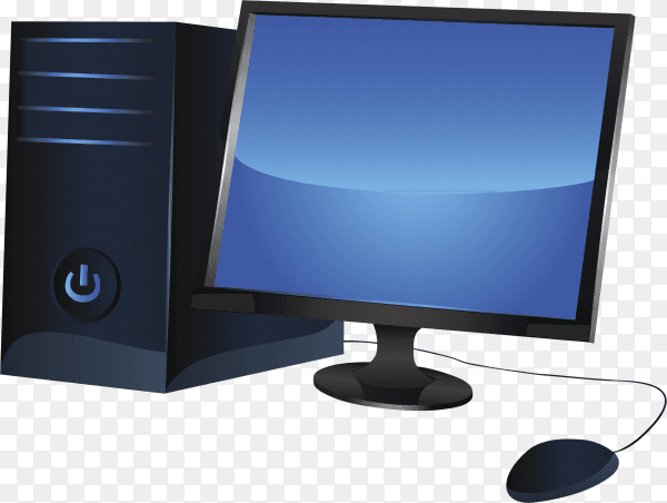 Desktop computer on transparent background PNG