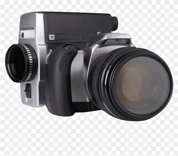 Digital photo and film camera isolated on transparent background PNG