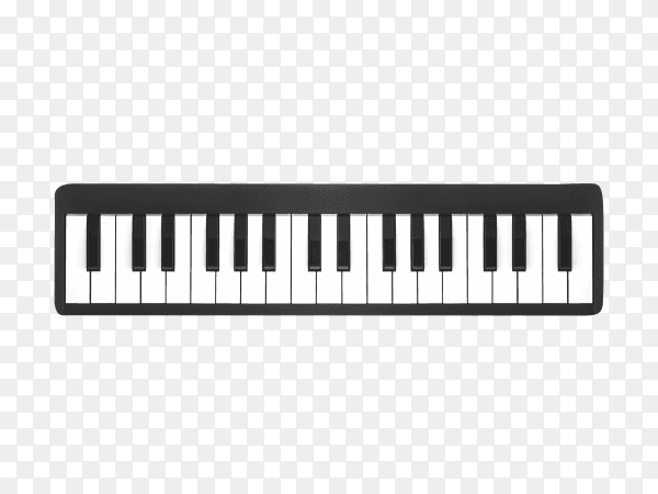 Digital piano isolated on transparent background PNG