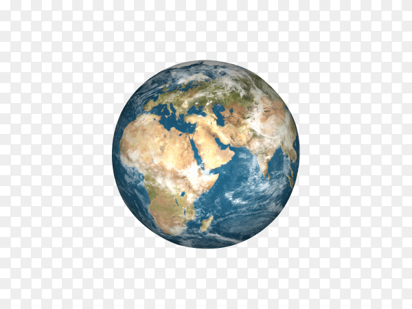 Earth planet globe on transparent background PNG