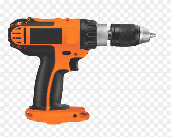 Electric drill mock-up on transparent background PNG