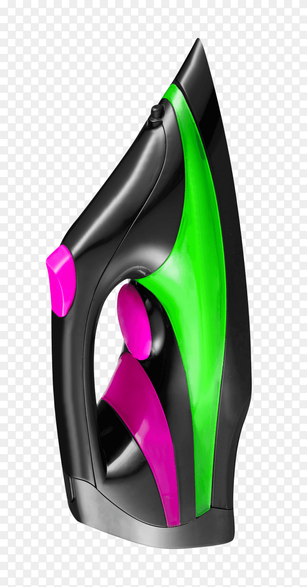 Electric iron with steam isolated on transparent background PNG