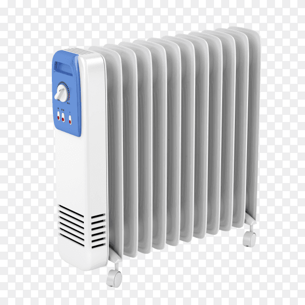 Electric oil heater isolated on transparent background PNG