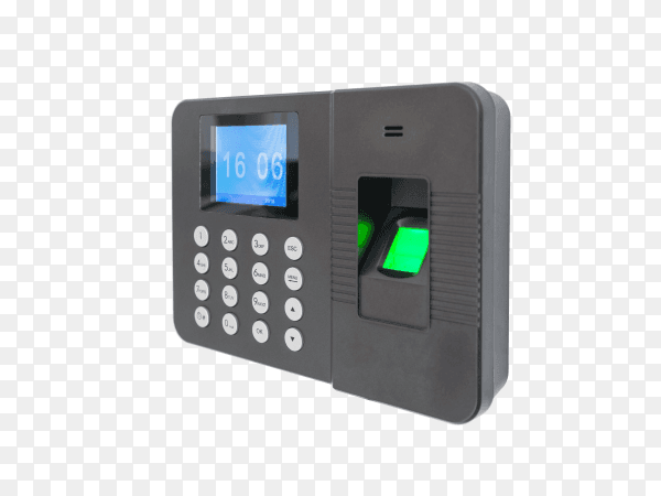 Fingerprint attendance machine on transparent PNG