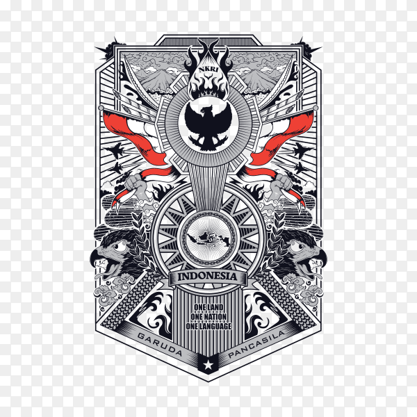 Frame of garuda pancasila Indonesia illustration on transparent background PNG