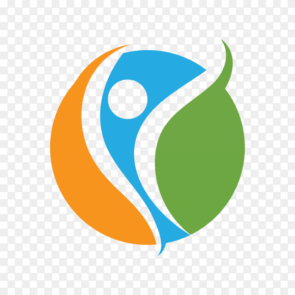Fun people Healthy Life Logo template icon on transparent background PNG